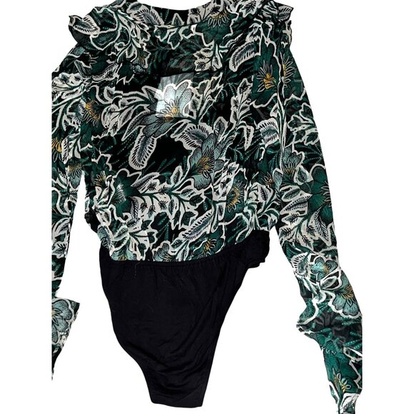Band of the Free NWT Bonnie Emerald Floral Long Sleeve Bodysuit Sz Medium Womens - Picture 9 of 10